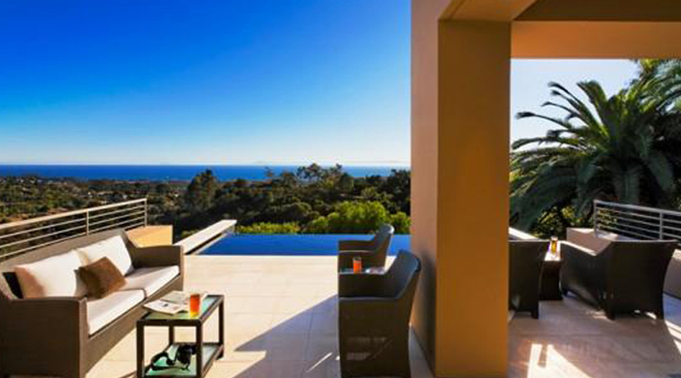 Santa Barbara Home pool with ocean view